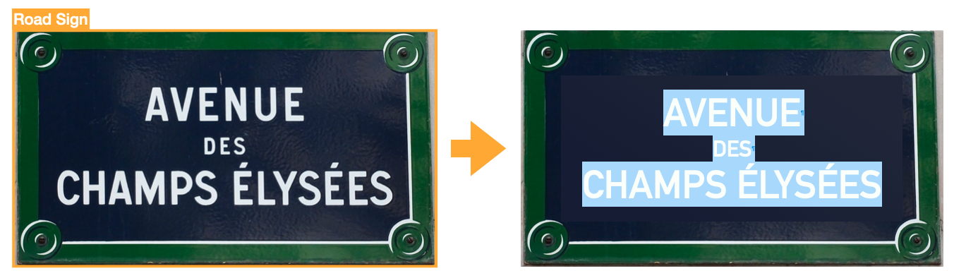 Road sign recognition for OCR